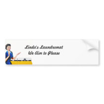 Funny Retro Housewife with Washing Machine Bumper Sticker