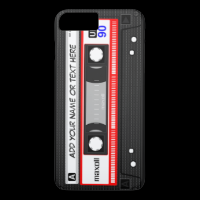 Funny Retro Red Music Cassette Tape Pattern iPhone 7 Plus Case