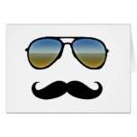 Funny Retro Sunglasses with Moustache Greeting Card