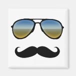 Funny Retro Sunglasses with Moustache Refrigerator Magnets