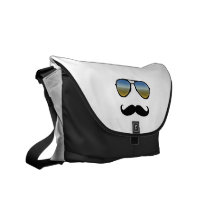 Funny Retro Sunglasses with Moustache Messenger Bag