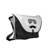 Funny Retro Sunglasses with Moustache Messenger Bag