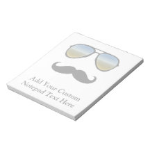 Funny Retro Sunglasses with Moustache Memo Note Pads