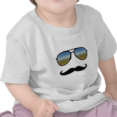 Funny Retro Sunglasses with Moustache T Shirt