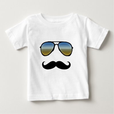 Funny Retro Sunglasses with Moustache Tshirt