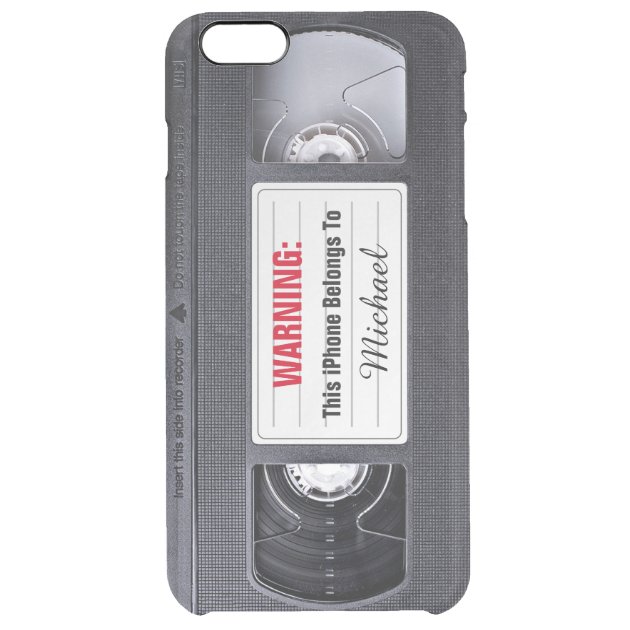 Funny Retro Vintage VHS Cassette Tape Uncommon Clearlyâ„¢ Deflector iPhone 6 Plus Case