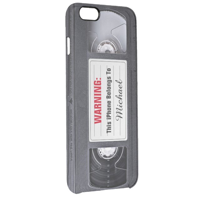 Funny Retro Vintage VHS Cassette Tape Uncommon Clearlyâ„¢ Deflector iPhone 6 Plus Case-3