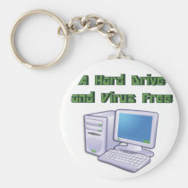 Funny Retro Virus Free Computer Geek Nerd keychains