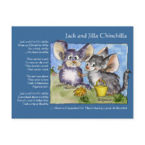 Funny Rhymes Chinchilla Love Postcard by zooogle Funny Rhymes Chinchilla Love Postcard