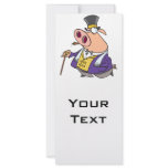 funny rich classy pig hog cartoon rack card