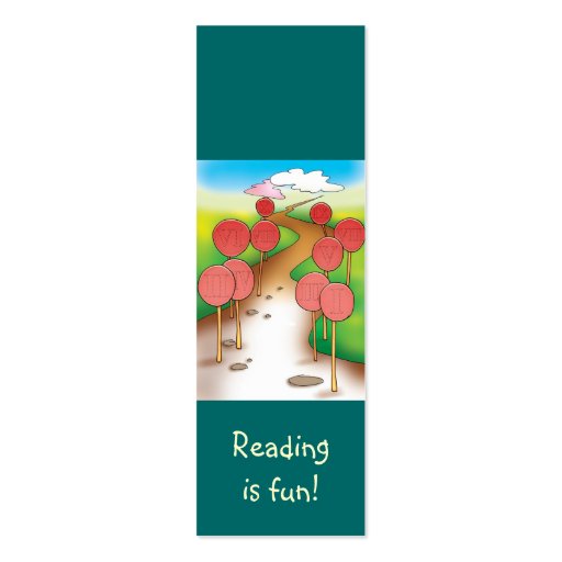 Funny road bookmark business card (front side)