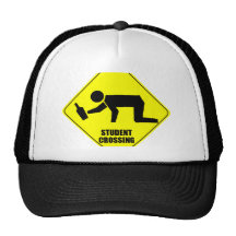 Funny Road Sign - Drunk Student Crossing Hat