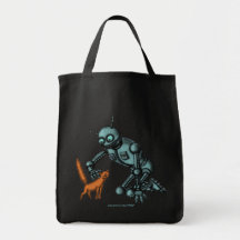 Funny robot and cat bag design