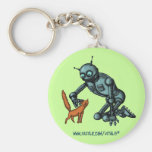 Funny robot and cat key chain
