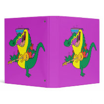 funny rock and roll crocodile music cartoon binders