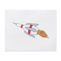 funny rocket bowling pin design cartoon personalized flyer