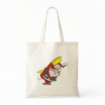 funny rocket santa claus cartoon canvas bags