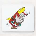 funny rocket santa claus cartoon mousepad