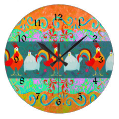 Funny Rooster Hen Funky Chicken Farm Animal Gifts Wall Clocks