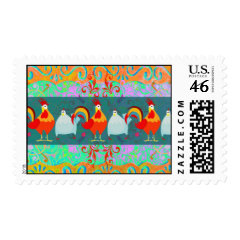 Funny Rooster Hen Funky Chicken Farm Animal Gifts Postage