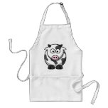 Funny Round Cartoon Cow with Pink Nose Apron