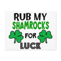 Funny Rub My Shamrocks 1 St Patrick's Day Postcard