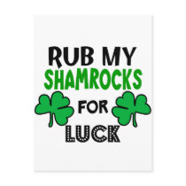 Funny Rub My Shamrocks 1 St Patrick's Day Post Card