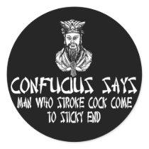Funny rude Confucius slogan stickers by LIMEYBOY Funny rude Confucius slogan stickers