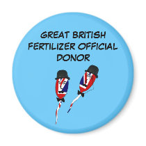 Funny rude Union Jack fertilizer sperm Refrigerator Magnet