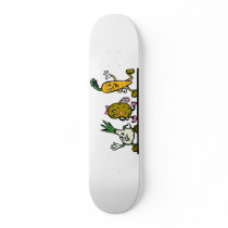 funny running vegetables skate deck
