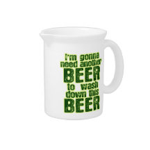 Funny Saint Patrick's Day Beer Beverage Pitcher