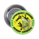 Funny Saint Patrick's Day Leprechaun Pitcher Pinback Buttons