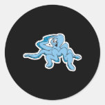 funny saluting octopus round stickers