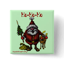 Funny Santa button design