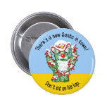 Funny Santa Claus Cactus Christmas Humor Pinback Buttons