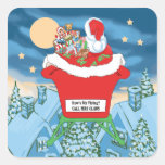 Funny Santa Claus Christmas Humor How's My Flying Sticker
