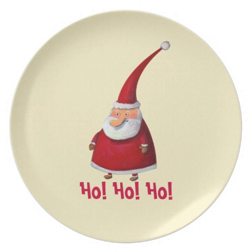 Funny Santa Claus Plate