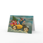 Funny Santa Delivering Presents on Motorbike