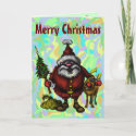 Funny Santa Merry Christmas card design card