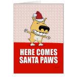 Funny Santa Paws Dog Christmas Card