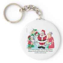 Funny Santa picture Key Chains