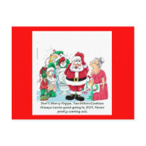 Funny Santa picture Postcard
