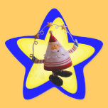 Funny Santa star sticker