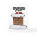 funny santa stuck in chimney cards