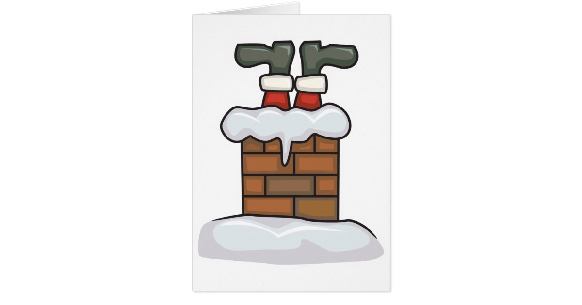 funny santa stuck in chimney card Zazzle