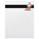 funny santa stuck in chimney cartoon letterhead template