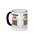 funny santa stuck in chimney mugs
