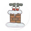 funny santa stuck in chimney stickers