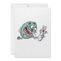 funny savage hungry bowling ball humor custom invite