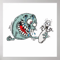 funny savage hungry bowling ball humor poster